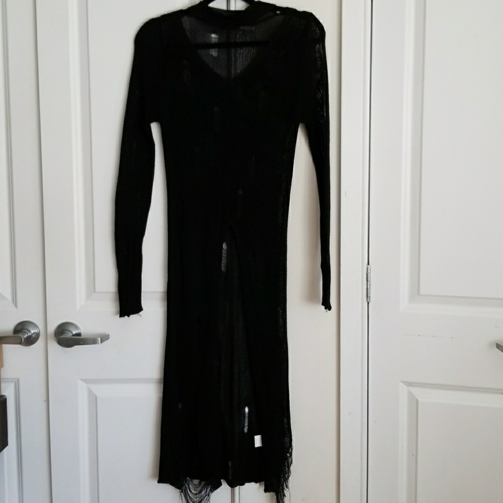 Black long distress sweater